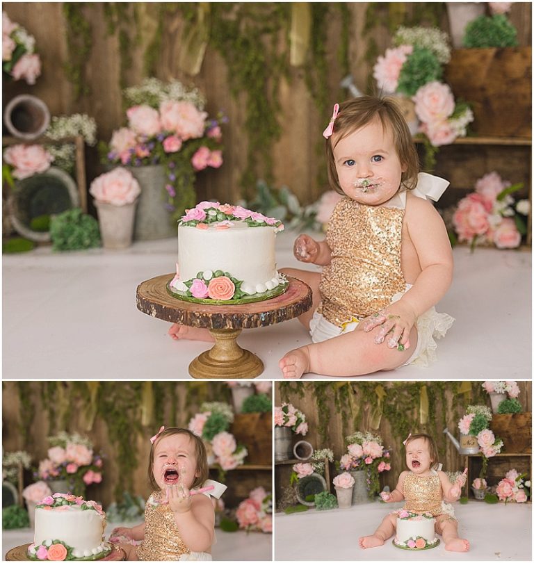 Floral Themed Cake Smash - Michelle Voigt Photography - Bryan/College ...